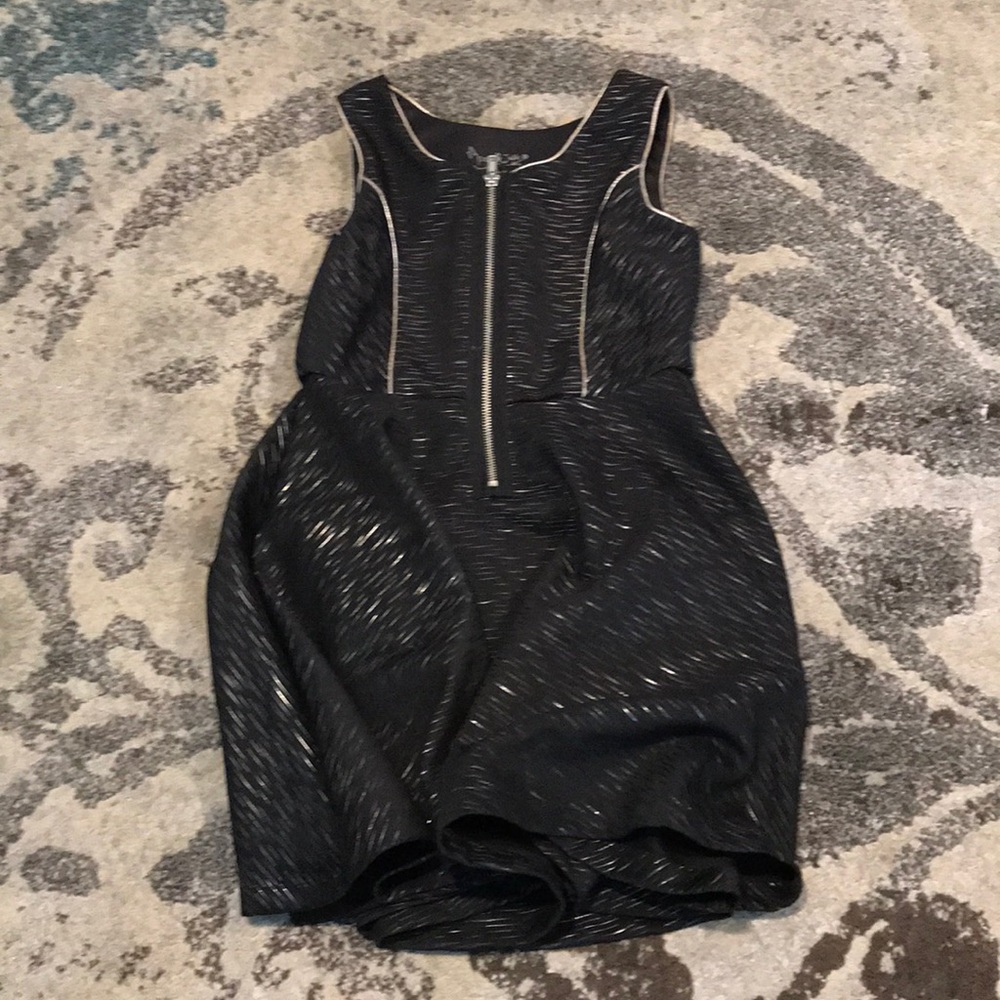 Fancy Black Zipper Dress